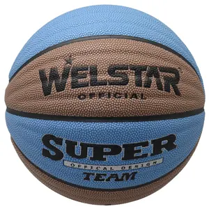 Welstar Custom logo with good grip leather wholesale basketball Size 7 6 5 PU logo Basketball Ball