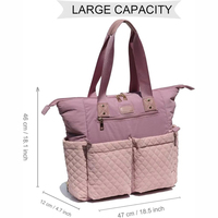 Bolsa de Pañales Multifuncional de Nailon Impermeable Personalizada, Bolsa de Pañales de Lujo de Gran Capacidad, Mochila de Viaje para Mujer
