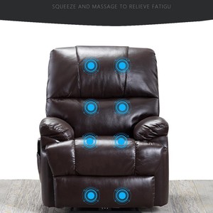 Sillón Reclinable Eléctrico de Cuero Genuino para Masajes, Color Marrón Oscuro, Asiento Individual, para Uso en Cine en Casa - Product Image 5