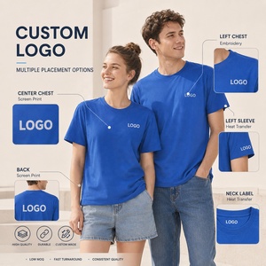 เสื้อยืดคอกลมแบบคลาสสิก แขนเสื้อแบบเย็บติด ผ้าเนื้อนุ่มเทคโนโลยีธรรมชาติ สำหรับพิมพ์โลโก้แบรนด์เสื้อผ้าแบบ OEM  รับทำตามสั่ง - Product Image 2