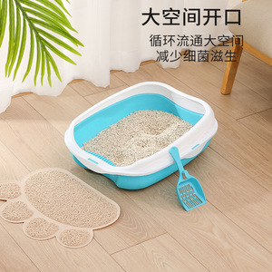 Grande litière semi-fermée pour chat, litière anti-éclaboussures, fournitures pour animaux de compagnie, comprend une pelle à litière pour chat, livraison gratuite. - Product Image 5
