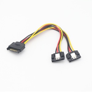 SATA <b>Power</b> <b>Cable</b> 1 To 2 Male To Female 15 Pin With Spring Contacts For Computer Hard Drives - Product Image 3