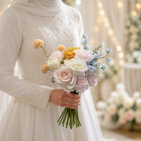 Bouquet de fleurs artificielles en soie écologique 40 cm, bouquet de mariée pour décoration de fête et de mariage