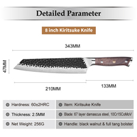 Produits tendance kiritsuke messer vg10 cuchillo de cocina coltello chef couteau boucher martelé couteau damas forgé