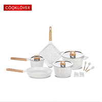 Cooklover 13pcs di alluminio antiaderente rivestimento in ceramica fondo a induzione pentole elettrodomestico da cucina set di pentole