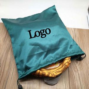 Sac à cordon en satin personnalisé avec logo, recyclable, écologique, de haute qualité, pour emballage textile, cadeau, réutilisable, luxe, chaussures, cheveux - Product Image 6