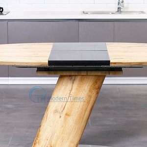 <span class=keywords><strong>Table</strong></span> de salle à manger rectangulaire multifonctionnelle moderne d'intérieur extensible Panneau de bois ovale Design contemporain pour hôtel - Product Image 6