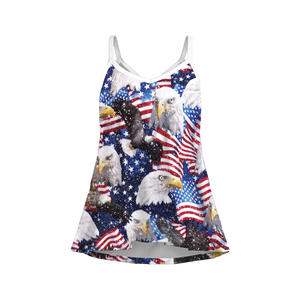 2024 été nouveau lâche licou gilet jour de l'indépendance aigle drapeau imprimé haut pour femme - Product Image 3