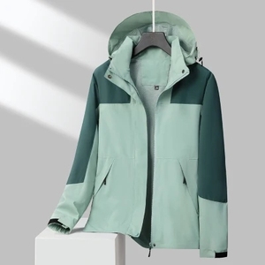 男女时尚定制刺绣可拆卸帽子防风衣防水夹克 - Product Image 2