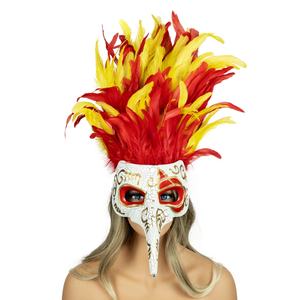 מסכת נוצות טבעית צבעונית במלאי למבוגרים ונערות לחגיגות ליל כל הקדושים, פסטיבלים, מרדי גרא וקוספליי. - Product Image 1