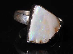 Australian <b>Opal</b> Natural Polished Prong Setting <b>Silver</b> Gemstone Classic Engagement Party Anniversary Wedding Gift Third Party - Product Image 3
