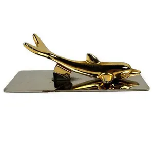 Metal Golden Dolphin Fish Paper Weight Promotion