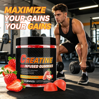 Gummies de créatine monohydrate à marque privée, supplément nutritionnel sportif, favorise la croissance musculaire et l'énergie – Approvisionnement direct usine