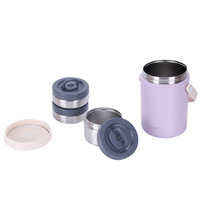 1.8L 3 en 1 Rechargeable Double Couche Isolation Thermique Thermique En Acier Inoxydable 304 Fiole Isolée Sous Vide Thermos Pot Alimentaire