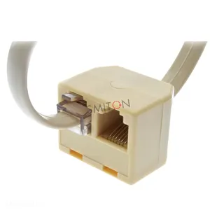 OEM Factory RJ12 Male To RJ12 6P6C Double Female Telephone Converter Cable Adapter