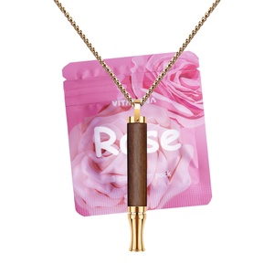 Aromatherapy Stainless Steel Organic Natural Anti Anxiety Herbs Whistle Stop Smoking Breathing Aids Puffer Device Necklace - Product Image 1