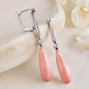 Orecchini pendenti color corallo per donna, stile bohémien vintage, accessori per l'uso quotidiano - Product Image 3
