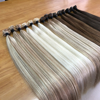 Extensiones de Cabello Humano con Punta K Pre-Adherida de Doble Trama, Cabello Ruso con Queratina, Más Vendidas