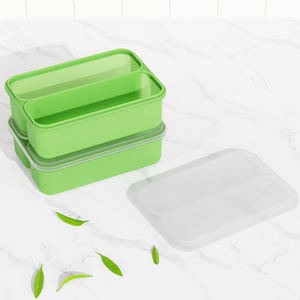 Moule à gâteau en silicone durable à 2 compartiments, outil pour crème glacée, moule à glaçons rectangulaire avec couvercle, compatible four - Product Image 6