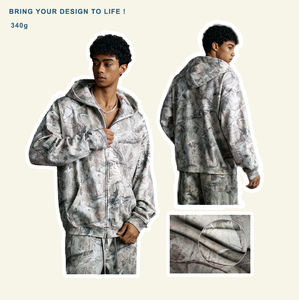 Felpa con Cappuccio da Uomo Streetwear Outdoor in Spugna Pesante da 340 GSM con Stampa Mimetica Albero, <span class=keywords><strong>Abbigliamento</strong></span> <span class=keywords><strong>Sportivo</strong></span> Personalizzabile con Marchio - Product Image 1