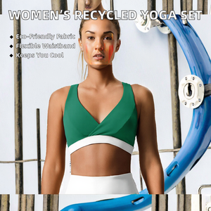 Women's Breathable Sport Workout Sets 2-Piece Gym Yoga Clothing with Elastic Waist High-Waisted Recycled <b>Material</b> - Product Image 2