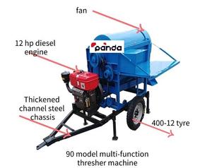 Vendita calda 800Kg/ora trebbiatrice di riso frumento trebbiante/trebbiatrice di fagioli Diesel - Product Image 5