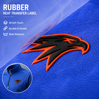 Étiquettes thermocollantes en caoutchouc souple 3D personnalisées, logo aigle, durables et flexibles pour vêtements de sport, étiquettes de vêtements