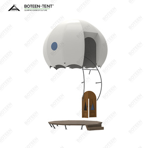 เต็นท์โดมฟักทองแบบกำหนดเอง รีสอร์ทหรูหรา กันน้ำ กันลม ใช้ได้ทุกฤดู สองชั้น สีเบจ เต็นท์แกลมปิ้งซาฟารีกลางแจ้ง - Product Image 5