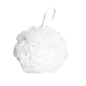 Rpet Bath Ball White 50g Recycled Material <b>Exfoliating</b> Tool - Product Image 1