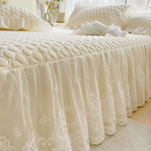 Hàn Quốc phong cách embroid mùa hè ngủ Viện trợ ren trắng cao su giường váy - Product Image 2