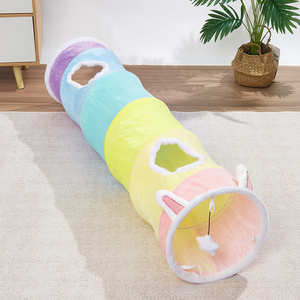 Rainbow Tunnel <span class=keywords><strong>Wisdom</strong></span> Tug Toy Drill Bucket Channel Pliant Pet Supplies Made Durable Polyester Exercise Training for Dogs & Cats - Product Image 3