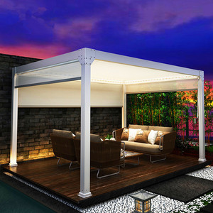2023 nouveau design haut de gamme stores personnalisés gazebo moderne étanche persienne toit <span class=keywords><strong>jardin</strong></span> extérieur aluminium Pergola - Product Image 1
