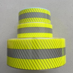 Toppe di trasferimento di calore del nastro del nastro riflettente giallo fluorescente in doppia visibilità per indumenti di sicurezza - Product Image 5