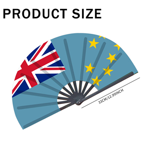 Abanicos Plegables de Plástico con la Bandera de Tuvalu al por Mayor, Abanico de Mano para Carnaval, Boda, Festival, Fiesta, Agencia de Viajes - Product Image 4