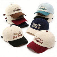 Gorra de Pana de Dos Tonos con Logotipo Bordado, Estilo Dad Hat, Sin Estructura, para Hombre y Mujer, Invierno, OEM
