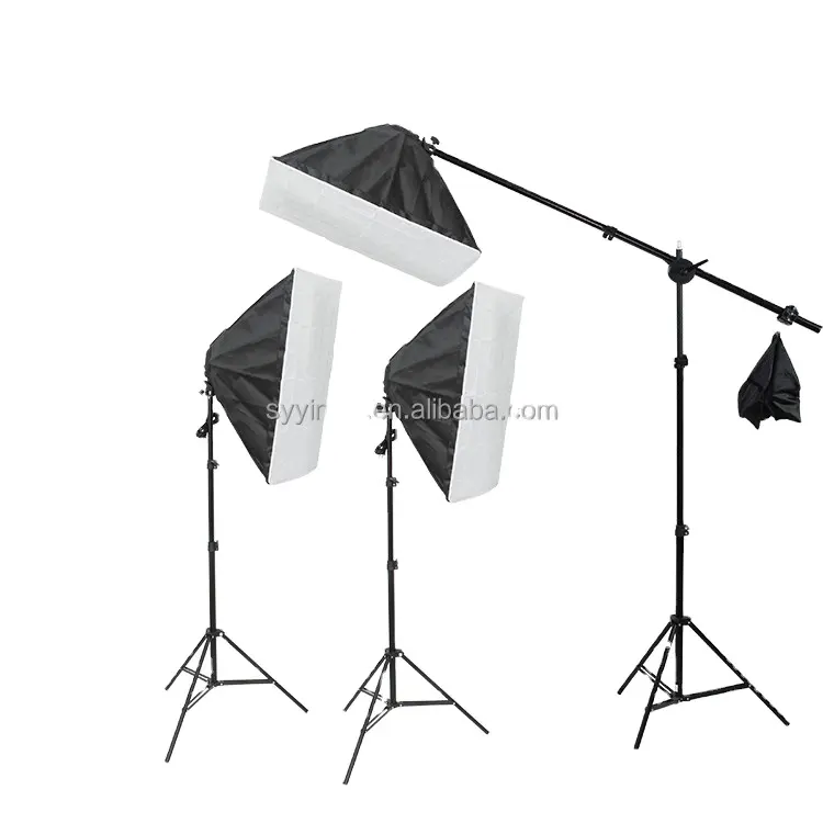 Groothandel Fotostudio Apparatuur 2*3M Achtergrond Stand Fotografie Achtergrond Set Zachte Doos Paraplu Verlichting Kit