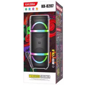 Karaoke Speaker 2x8 40W Rechargeable With Led Lights <b>Bluetooth</b> Fm Usb <b>Microphone</b> - Product Image 5