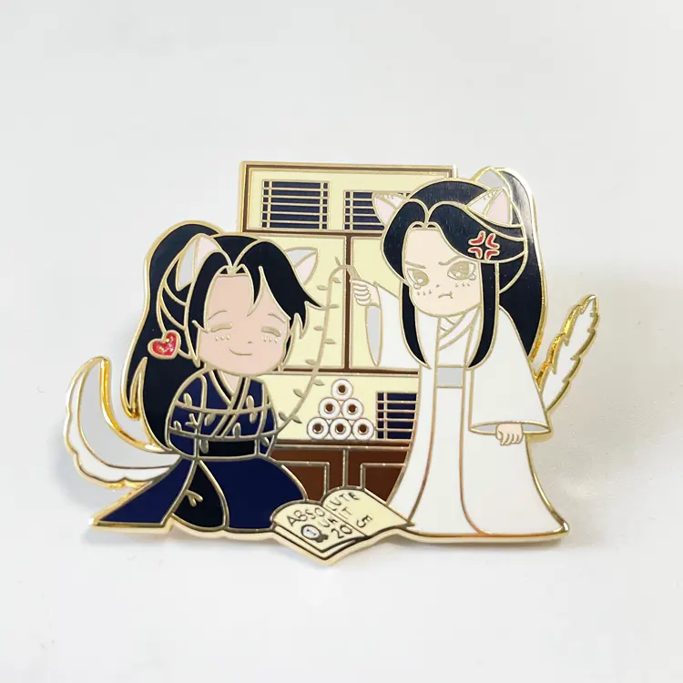 Kunshan nhà máy tùy chỉnh Anime hình cứng men pins Kim Loại Logo mềm men Pin