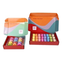 Boîte en carton ondulé E-flute personnalisée à double impression pour l'emballage de macarons et de biscuits, boîte d'expédition pliable en carton