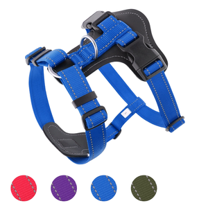 Harnais pour chien en nylon et cuir, modèle C012, anti-traction, anti-étranglement, forme Y, anti-dérapant, style H, avec logo personnalisé, en stock usine - Product Image 1