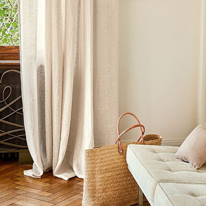 Cortinas de Tul Texturizado de Lino 100% de Lujo, Cortinas y Cenefas de Lino Natural - Product Image 3