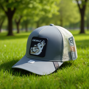 Cappello da camionista Kone Wolf in tessuto a rete, 6 pannelli, regolabile, unisex, casual, primavera/estate - Product Image 2