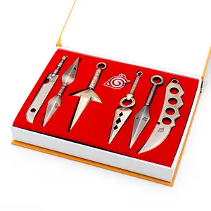 Good Quality Wholesale Uchiha Sasuke Kakashi Cosplay Kunai Dart Metal Weapon Set With Gift Box