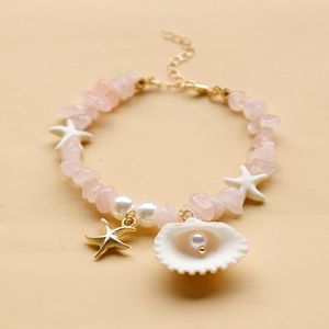 Pulseras de abalorios de entrenador de concha natural, joyería de verano para niñas, pulseras elegantes de playa de surfista, pulsera de piedra de perla de estrella de mar para mujer - Product Image 6