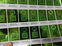Rollo de Etiquetas Adhesivas para Empresas, Etiqueta Adhesiva con Logotipo de Marca Circular Holográfica