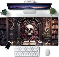 Grand tapis de bureau pour jeux vidéo, dessin animé, 800x300mm, 3mm d'épaisseur, tissu noir, caoutchouc, antidérapant, design 3D pour le jeu