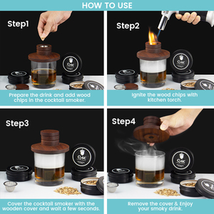 Kit de fumeur de cocktail avec logo personnalisé et boule de whisky en copeaux de bois ensemble de fumeur de whisky <span class=keywords><strong>bourbon</strong></span> à l'ancienne - Product Image 6