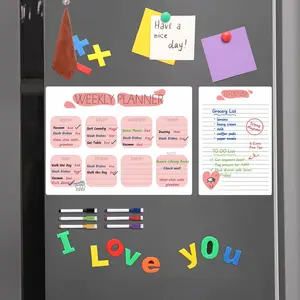 lvfan CT825 Erasable magnetic refrigerator sticker Moveable Weekly Monthly Planning Notes Message board Calendar PVC whiteboard