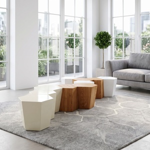 Banc de patio hexagonal en fibre de verre, sièges modulaires d'extérieur pour parcs, centres commerciaux et hôtels - Product Image 3