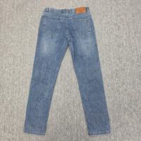 Jean bleu moyen pour homme, coupe slim fuselée, cinq poches, effet délavé, pantalon décontracté, OEM, personnalisé, vente en gros, en vrac